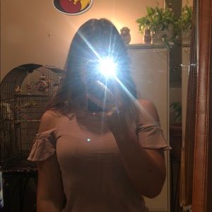 Pink American Eagle shoulder cut out